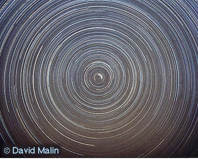 This is a long exposure of the sky around the North Celestial Pole, our North Star. The traces do suggest a circular path for each star, but we know it’s actually indicative of the Earth’s daily rotation on its axis.